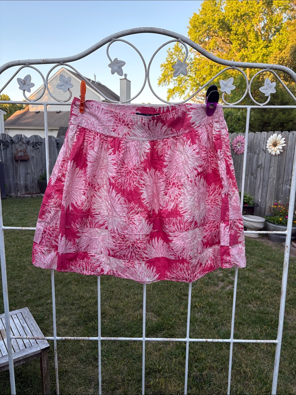 Pink Floral Printed Skirt